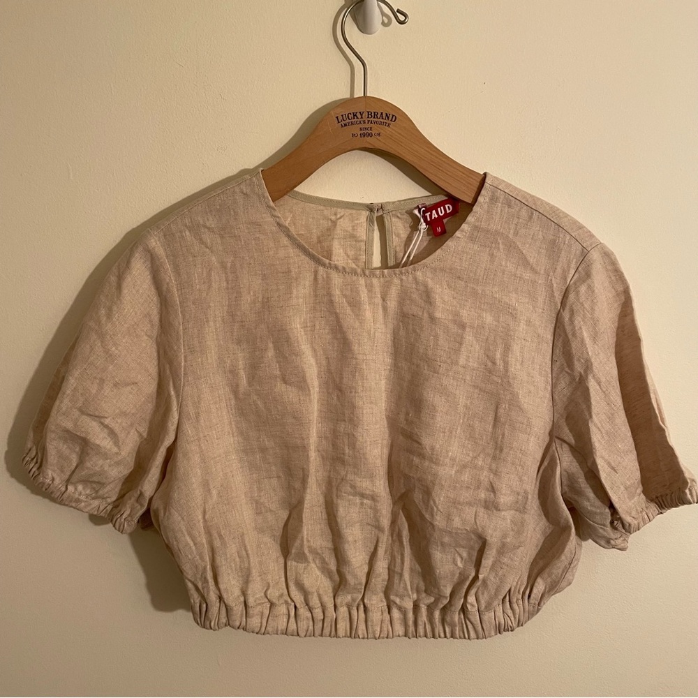 Staud Athena Linen Crop top
